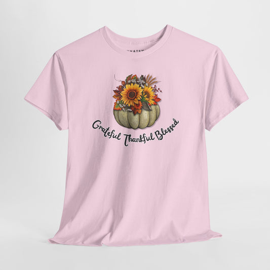 Grateful Thankful Blessed Tee – Floral Harvest Edition