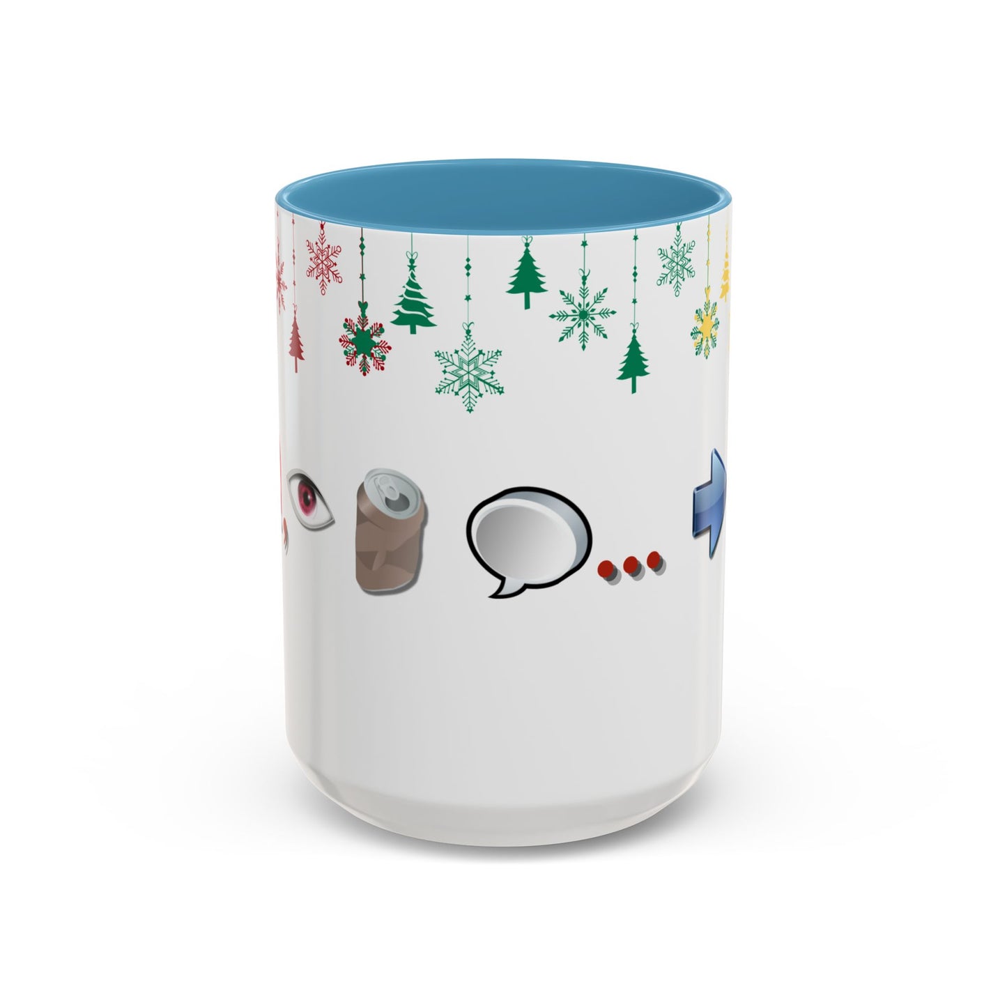 Holiday Emoji Puzzle Mug 15oz Funny Christmas Coffee Cup with Rebus Design