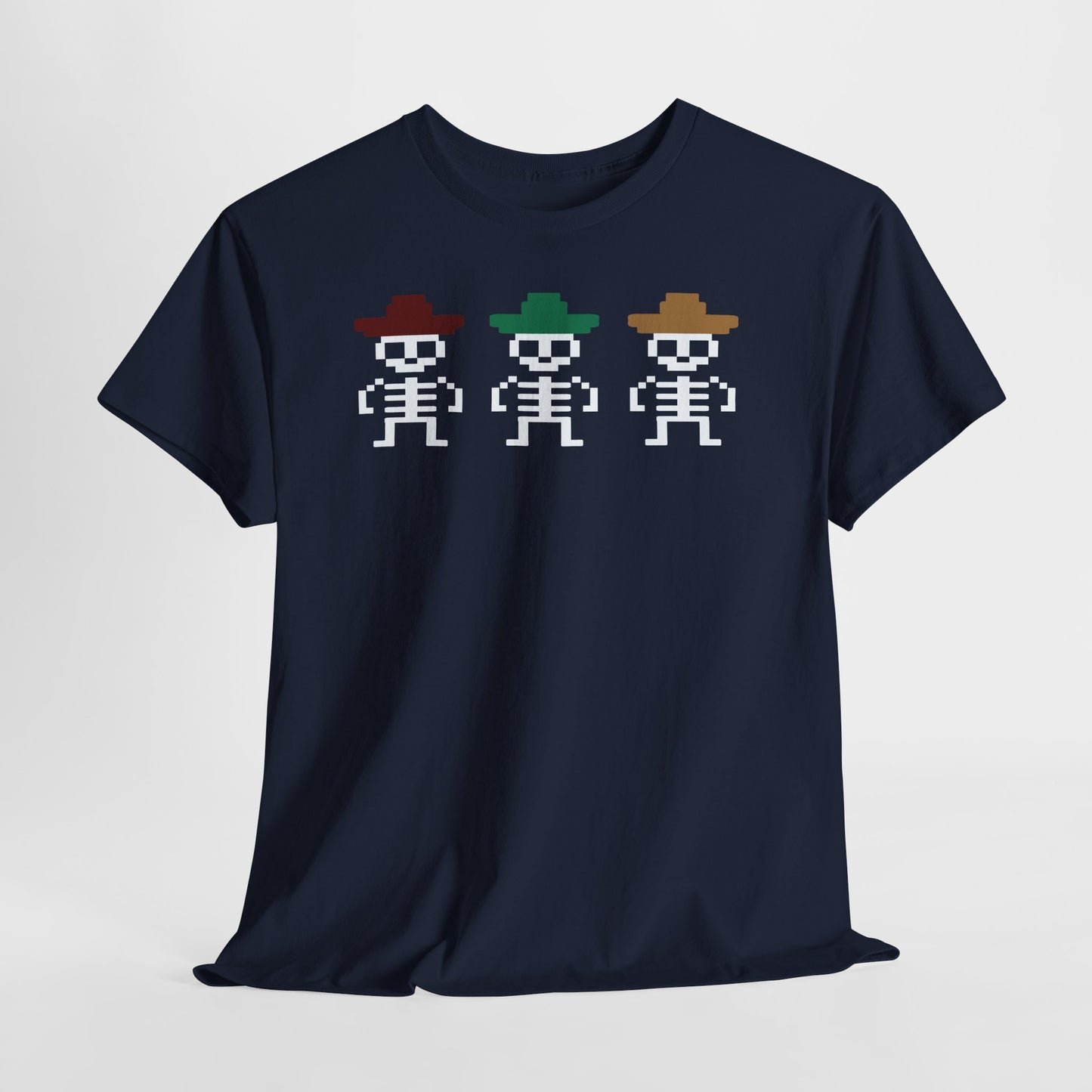 Pixel Skeleton T Shirt Dia de los Muertos Tee Retro Gamer Shirt Mexican Skeletons Sombrero Shirt Halloween Shirt