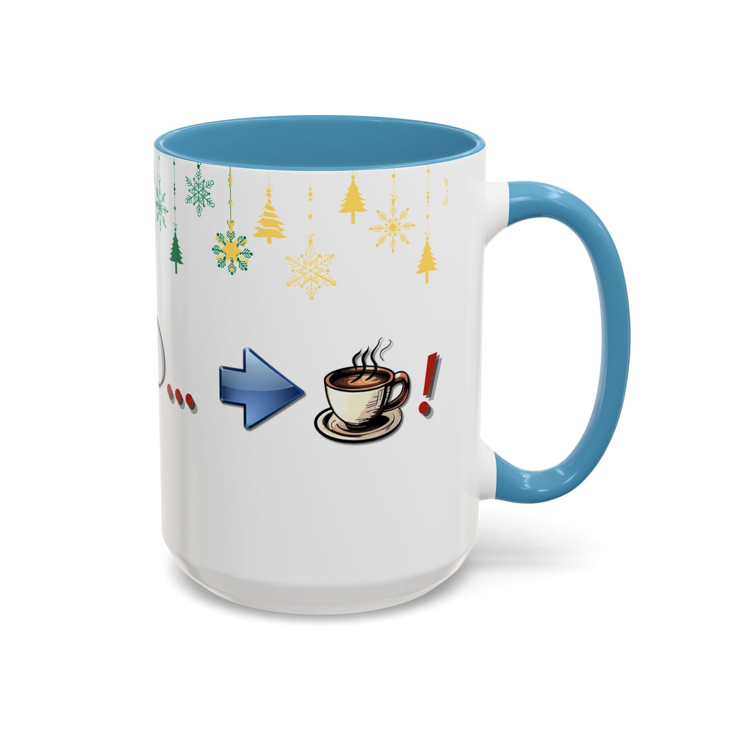 Holiday Emoji Puzzle Mug 15oz Funny Christmas Coffee Cup with Rebus Design