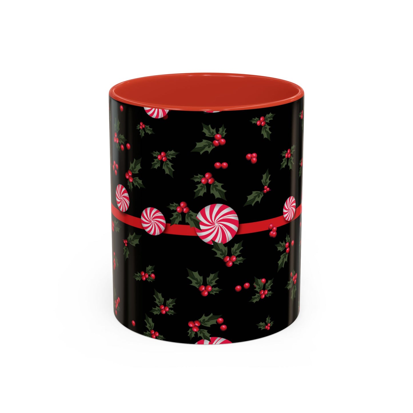 Holly Jolly Peppermint Stripe Christmas Coffee Mug, Holiday Drinkware, Christmas Gift, Hot Cocoa Cup, Winter Decor