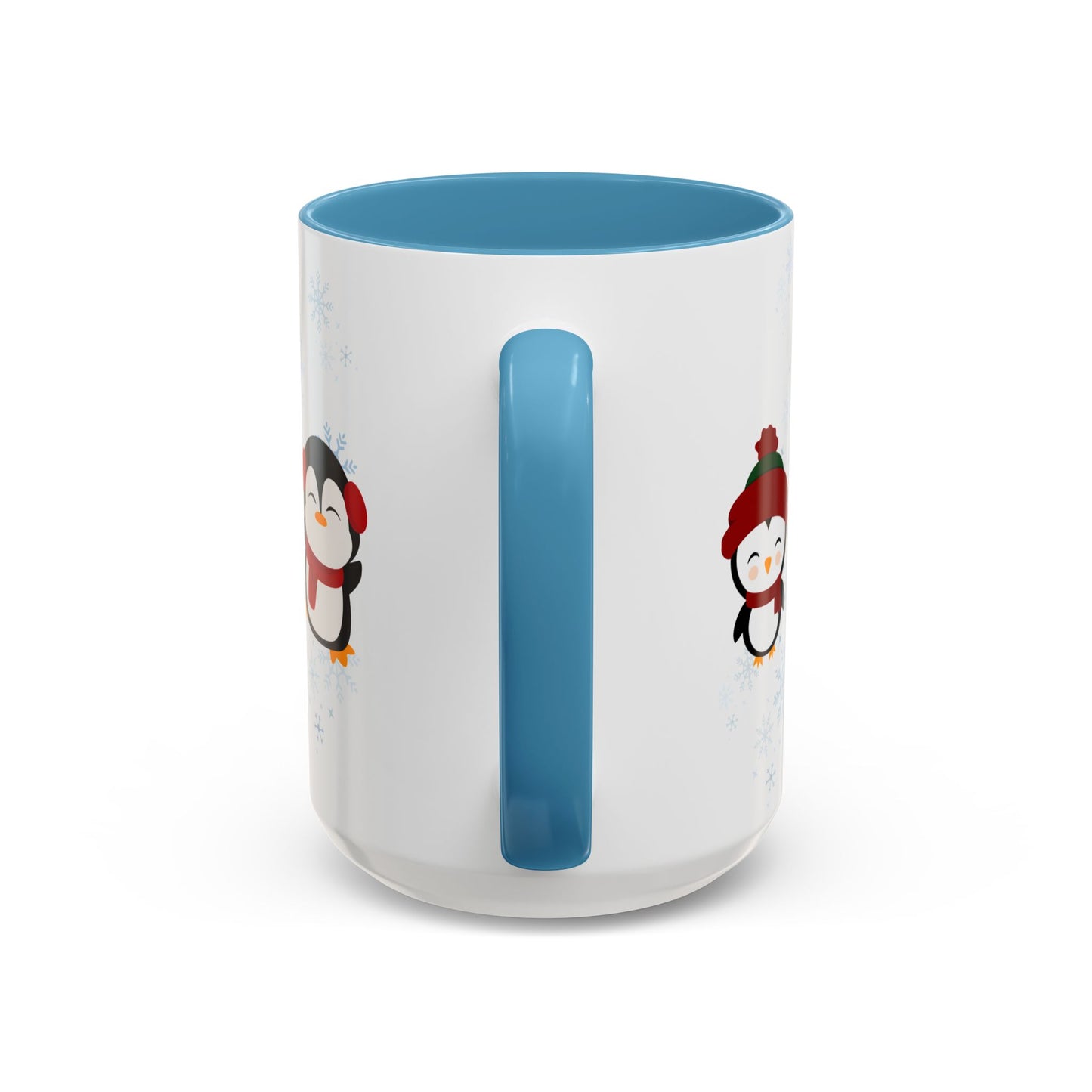 Winter Penguin Accent Coffee Mug, Cute Penguins, Holiday Gift, Cozy Beverage, Kids Mug, Winter Decor