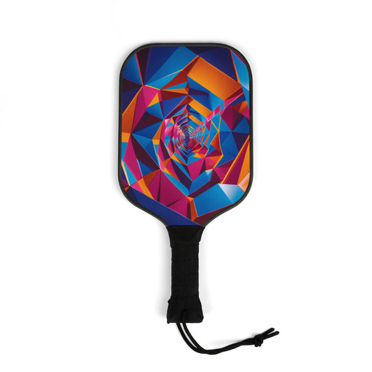 Tunnel Vision Pickleball Paddle, Geometric Burst Design in Vivid Color