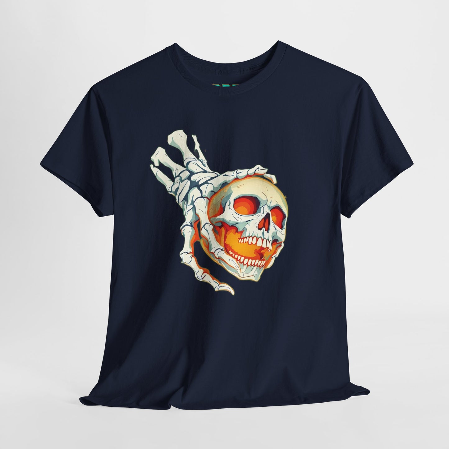 Hellfire Grip Skull T Shirt Skeleton Hand Graphic Tee Horror Halloween Shirt Gothic Flame Skull Shirt Dark Fantasy Art Unisex Tee