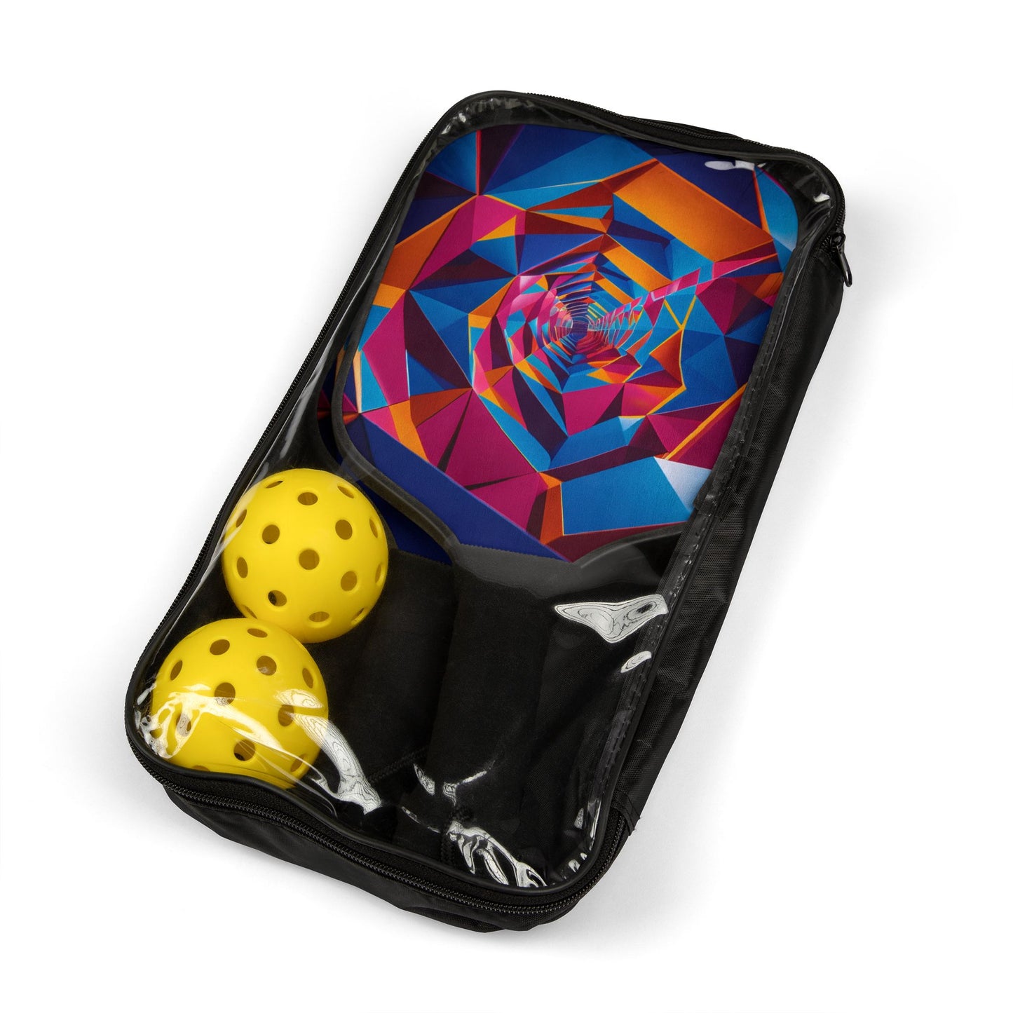 Tunnel Vision Pickleball Paddle, Geometric Burst Design in Vivid Color