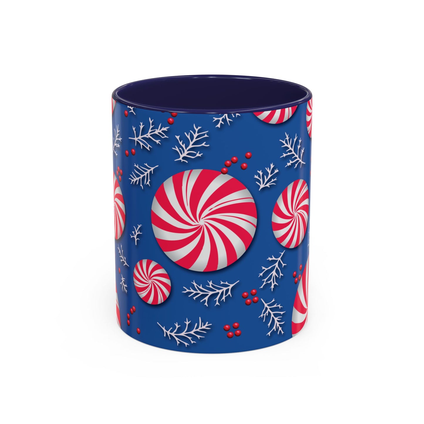 Peppermint Frost Coffee Mug, Holiday Drinkware, Christmas Gift, Hot Cocoa Cup, Winter Decor, Seasonal Kitchenware