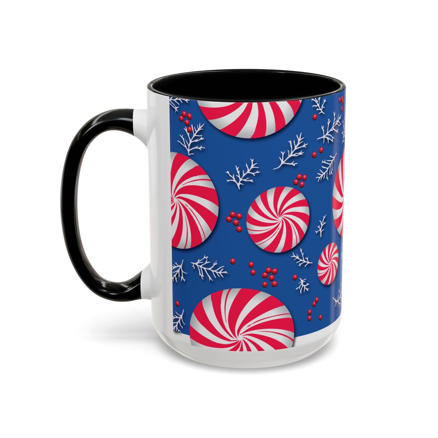 Peppermint Frost Coffee Mug, Holiday Drinkware, Christmas Gift, Hot Cocoa Cup, Winter Decor, Seasonal Kitchenware