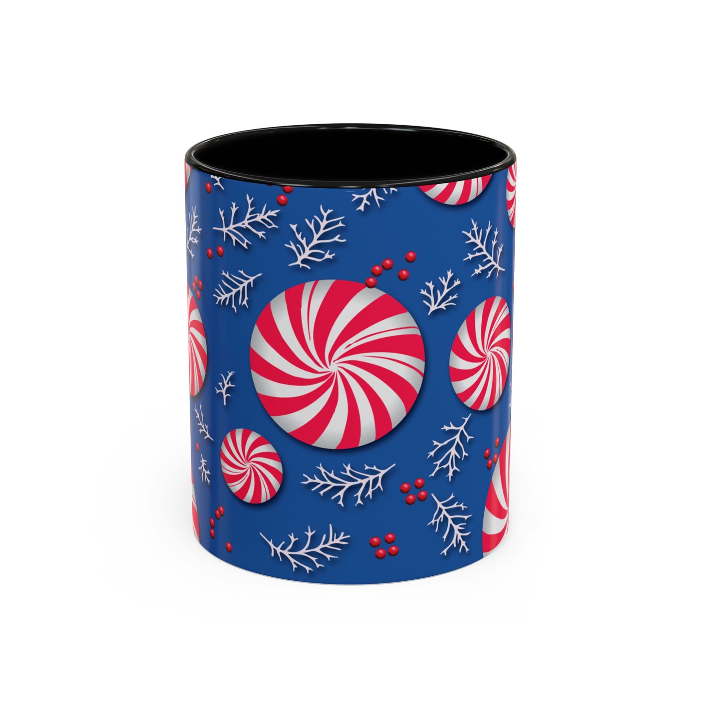 Peppermint Frost Coffee Mug, Holiday Drinkware, Christmas Gift, Hot Cocoa Cup, Winter Decor, Seasonal Kitchenware
