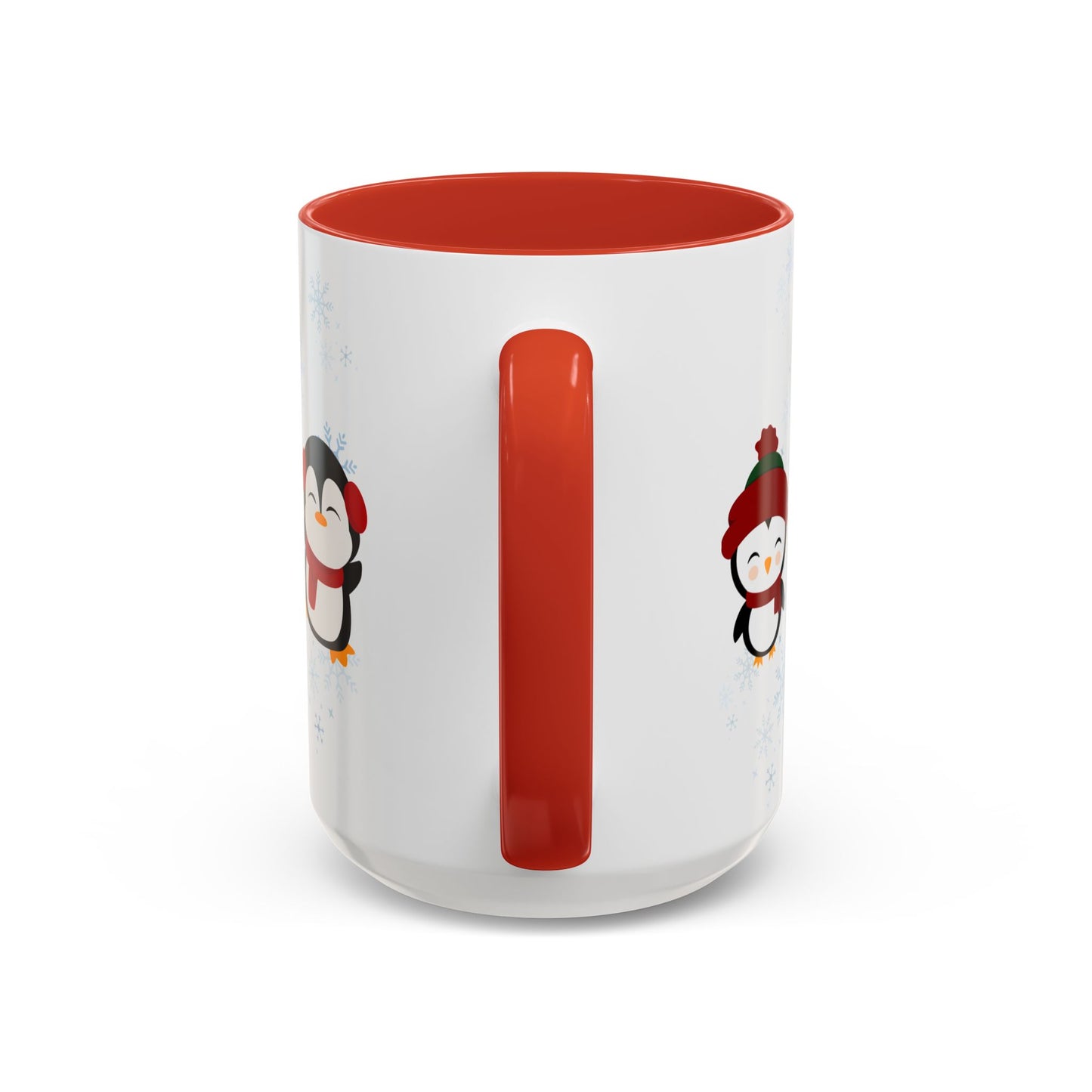Winter Penguin Accent Coffee Mug, Cute Penguins, Holiday Gift, Cozy Beverage, Kids Mug, Winter Decor