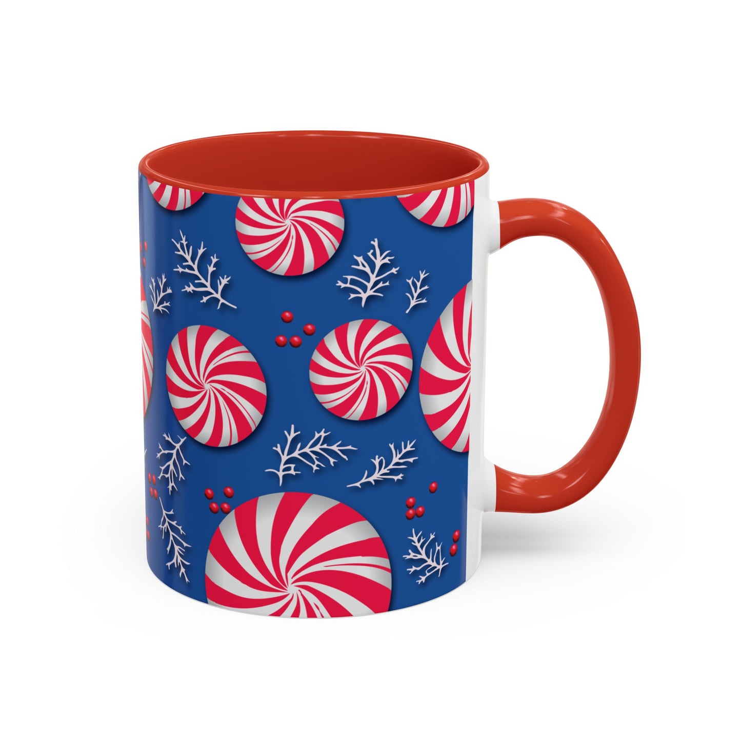 Peppermint Frost Coffee Mug, Holiday Drinkware, Christmas Gift, Hot Cocoa Cup, Winter Decor, Seasonal Kitchenware