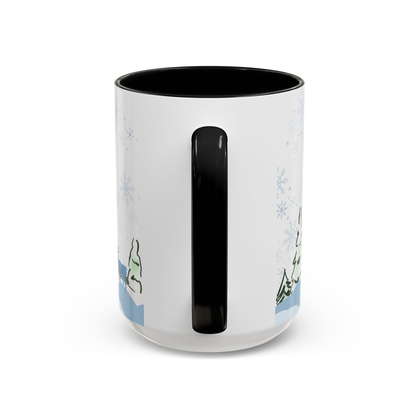 North Pole Christmas Mug 15oz Funny Holiday Coffee Cup with Snowman and Reindeer