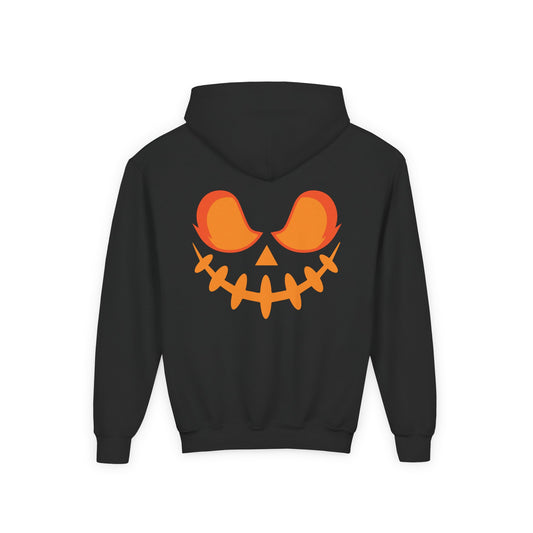 Stitchy Creepy Doll Hoodie, Jack-o'-Lantern Face Sweatshirt. Glowing Pumpkin Hoodie, Spooky Kids Costume, Fall Fashion, Trick or Treat
