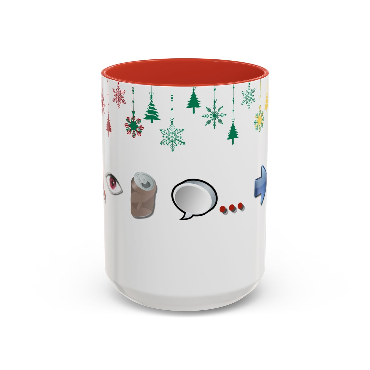 Holiday Emoji Puzzle Mug 15oz Funny Christmas Coffee Cup with Rebus Design