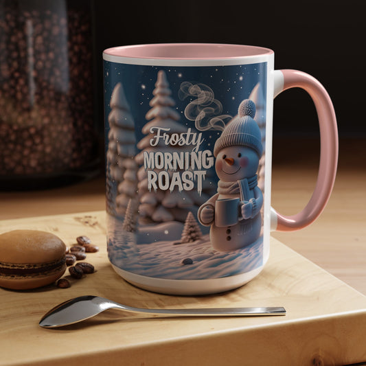 Frosty Morning Roast Mug, Snowman Winter Cup for Cozy Coffee Moments