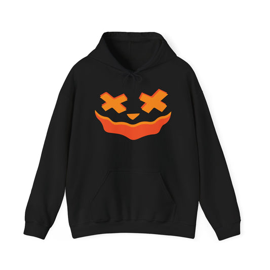 Crosseye Creepy Doll Hoodie, Gildan 18500 Unisex Halloween Sweatshirt, Haunted Vintage Doll Pullover for Spooky Season