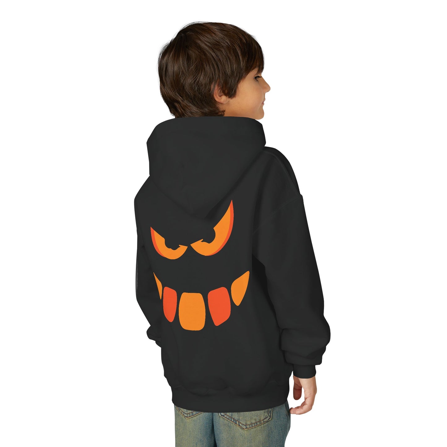 Snaggle Scary Pumpkin Face Hoodie, Halloween Pumpkin Hoodie for Kids, Spooky Sweatshirt, Trick or Treat Apparel, Fall Fashion, Kid's Hoodie