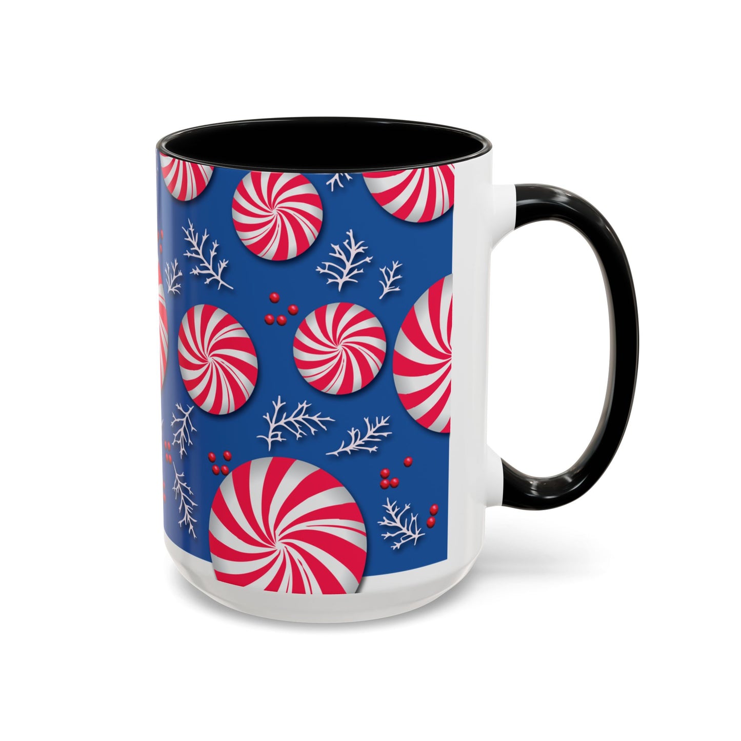 Peppermint Frost Coffee Mug, Holiday Drinkware, Christmas Gift, Hot Cocoa Cup, Winter Decor, Seasonal Kitchenware