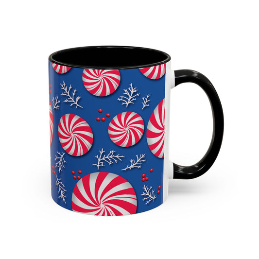 Peppermint Frost Coffee Mug, Holiday Drinkware, Christmas Gift, Hot Cocoa Cup, Winter Decor, Seasonal Kitchenware