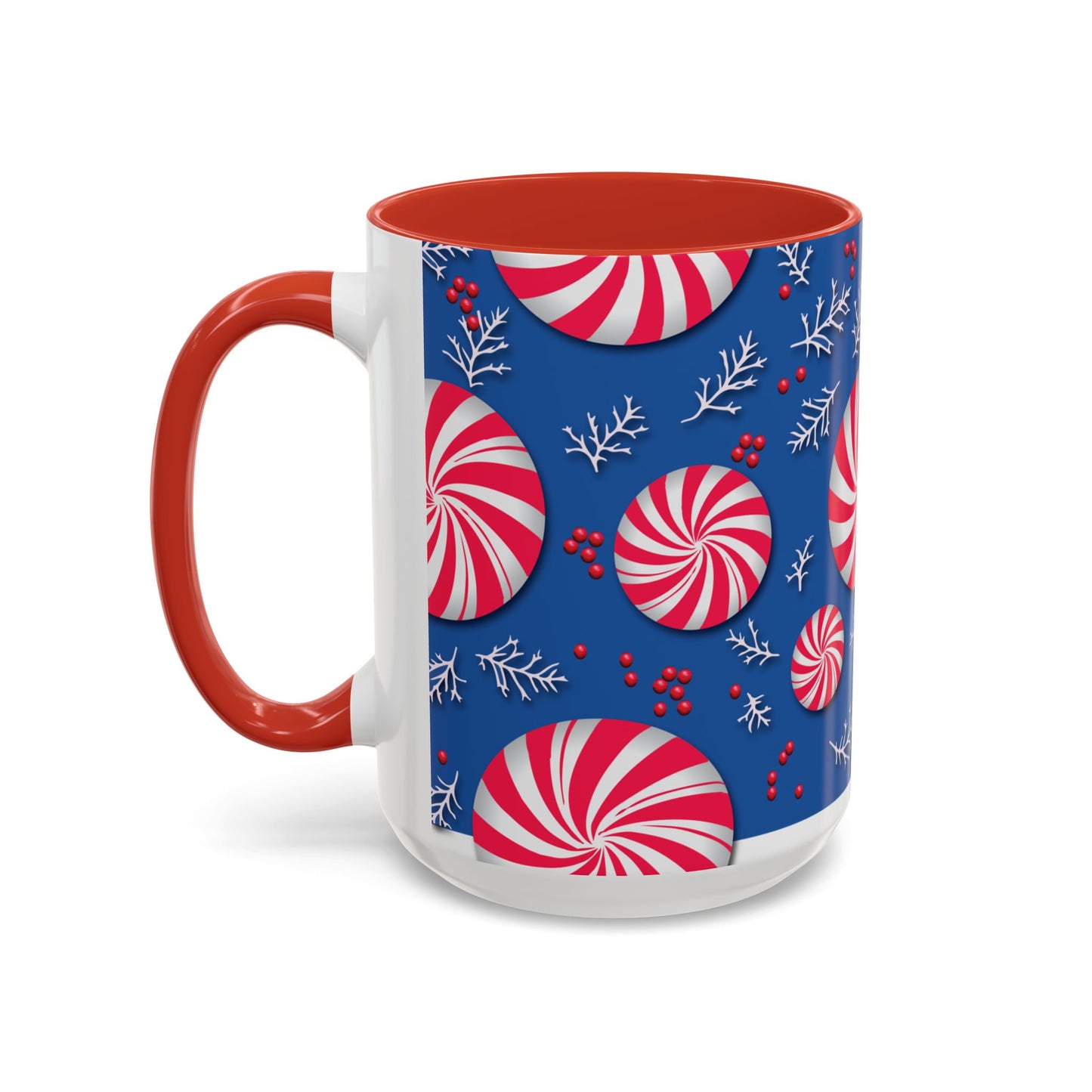 Peppermint Frost Coffee Mug, Holiday Drinkware, Christmas Gift, Hot Cocoa Cup, Winter Decor, Seasonal Kitchenware