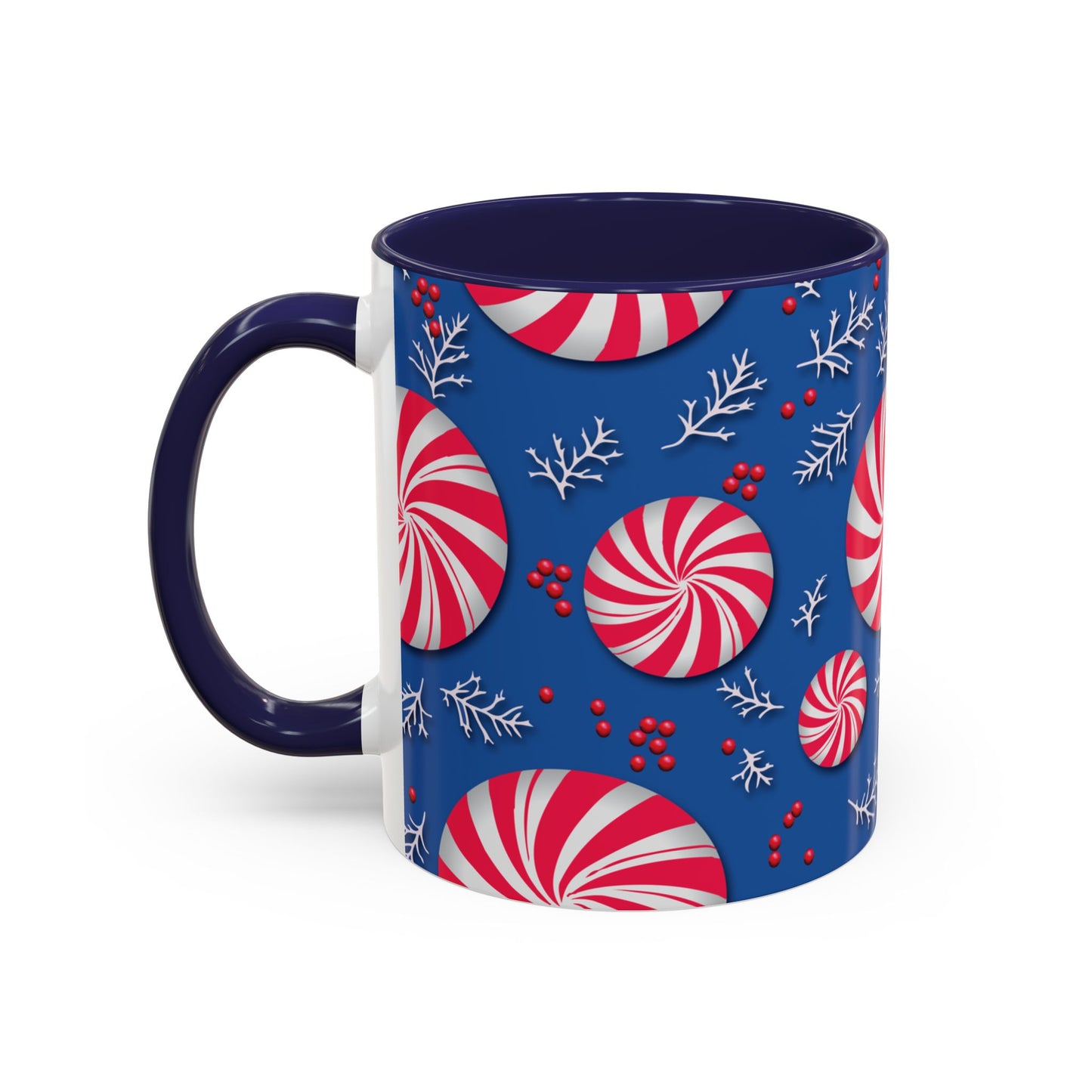 Peppermint Frost Coffee Mug, Holiday Drinkware, Christmas Gift, Hot Cocoa Cup, Winter Decor, Seasonal Kitchenware