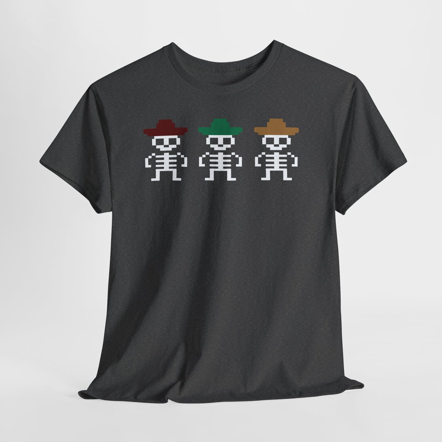 Pixel Skeleton T Shirt Dia de los Muertos Tee Retro Gamer Shirt Mexican Skeletons Sombrero Shirt Halloween Shirt