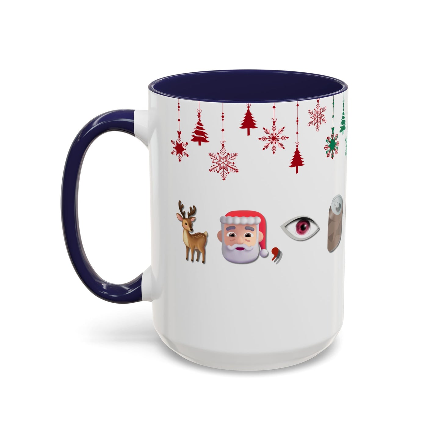 Holiday Emoji Puzzle Mug 15oz Funny Christmas Coffee Cup with Rebus Design