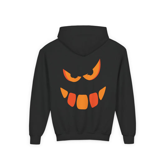 Snaggle Scary Pumpkin Face Hoodie, Halloween Pumpkin Hoodie for Kids, Spooky Sweatshirt, Trick or Treat Apparel, Fall Fashion, Kid's Hoodie