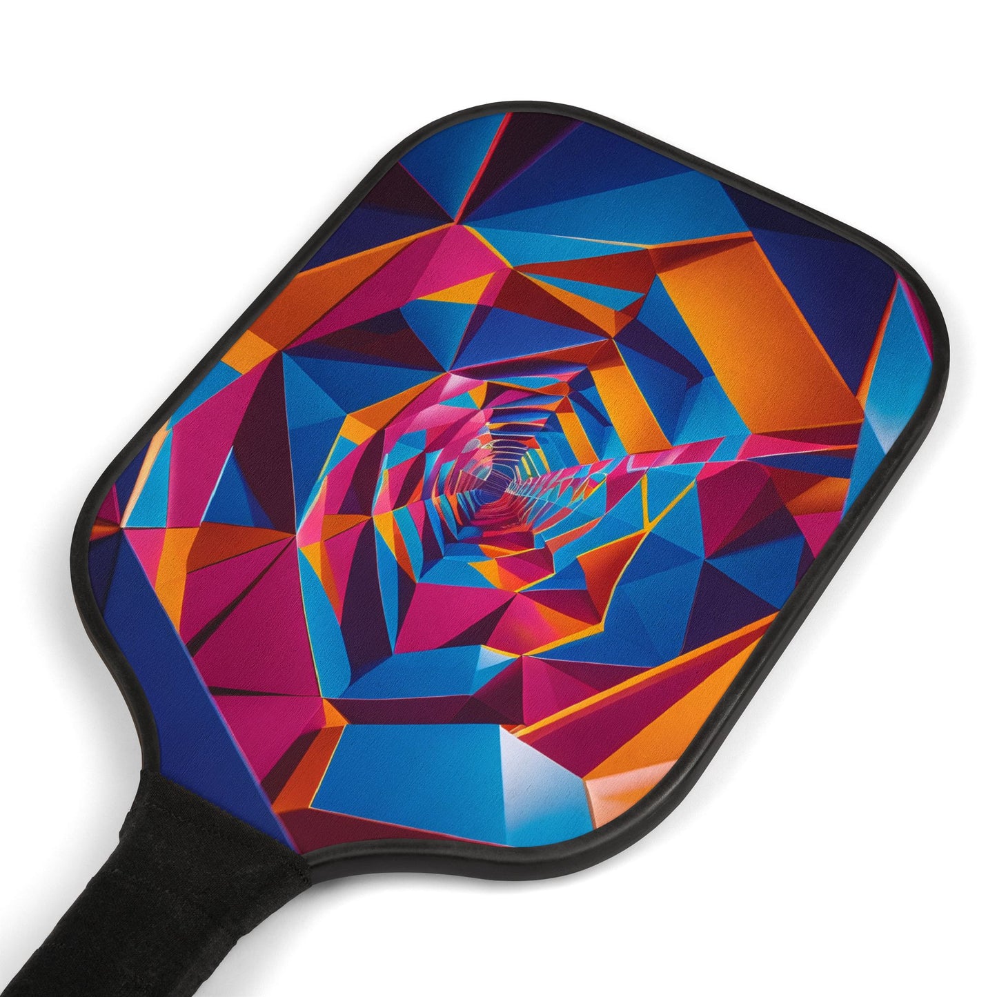 Tunnel Vision Pickleball Paddle, Geometric Burst Design in Vivid Color