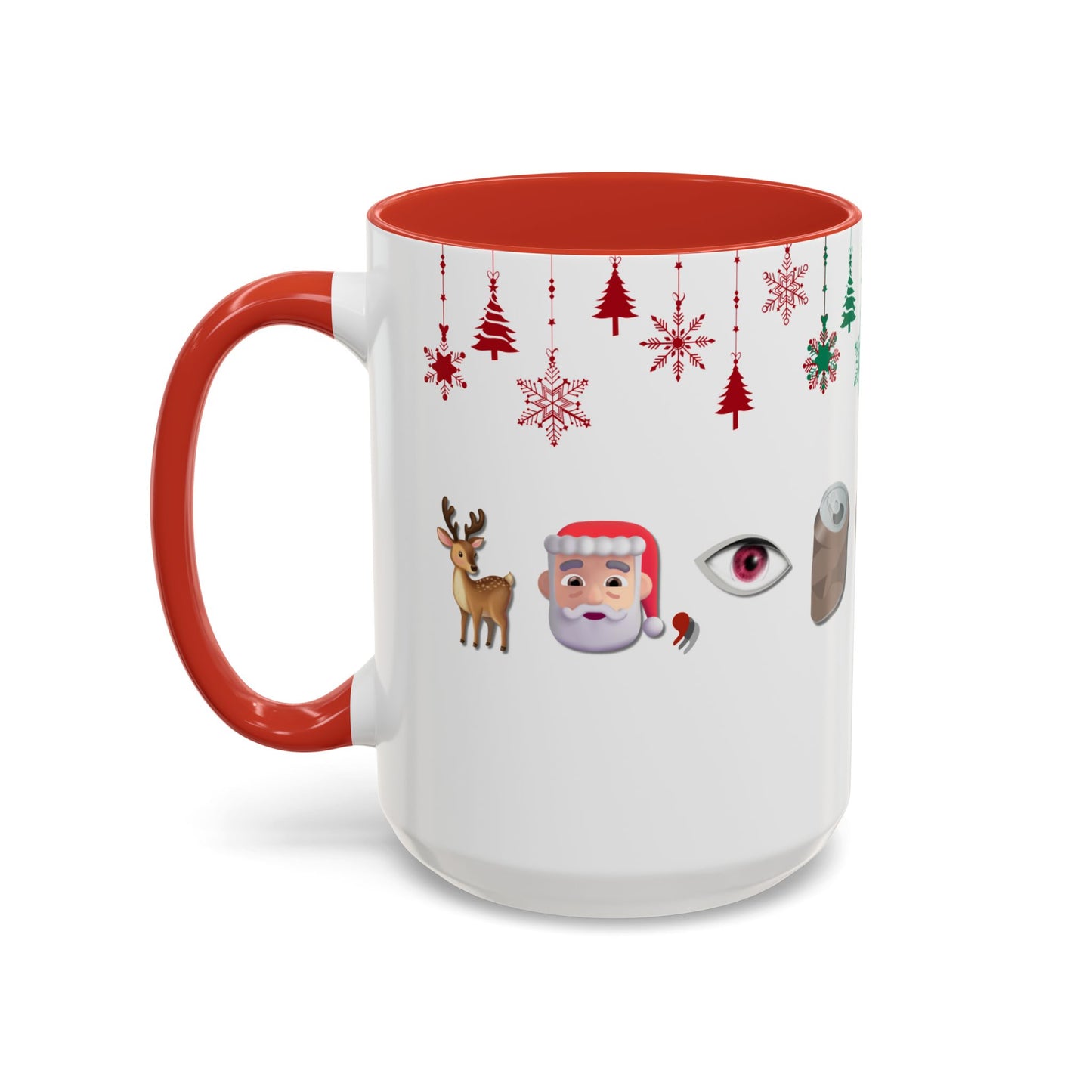 Holiday Emoji Puzzle Mug 15oz Funny Christmas Coffee Cup with Rebus Design