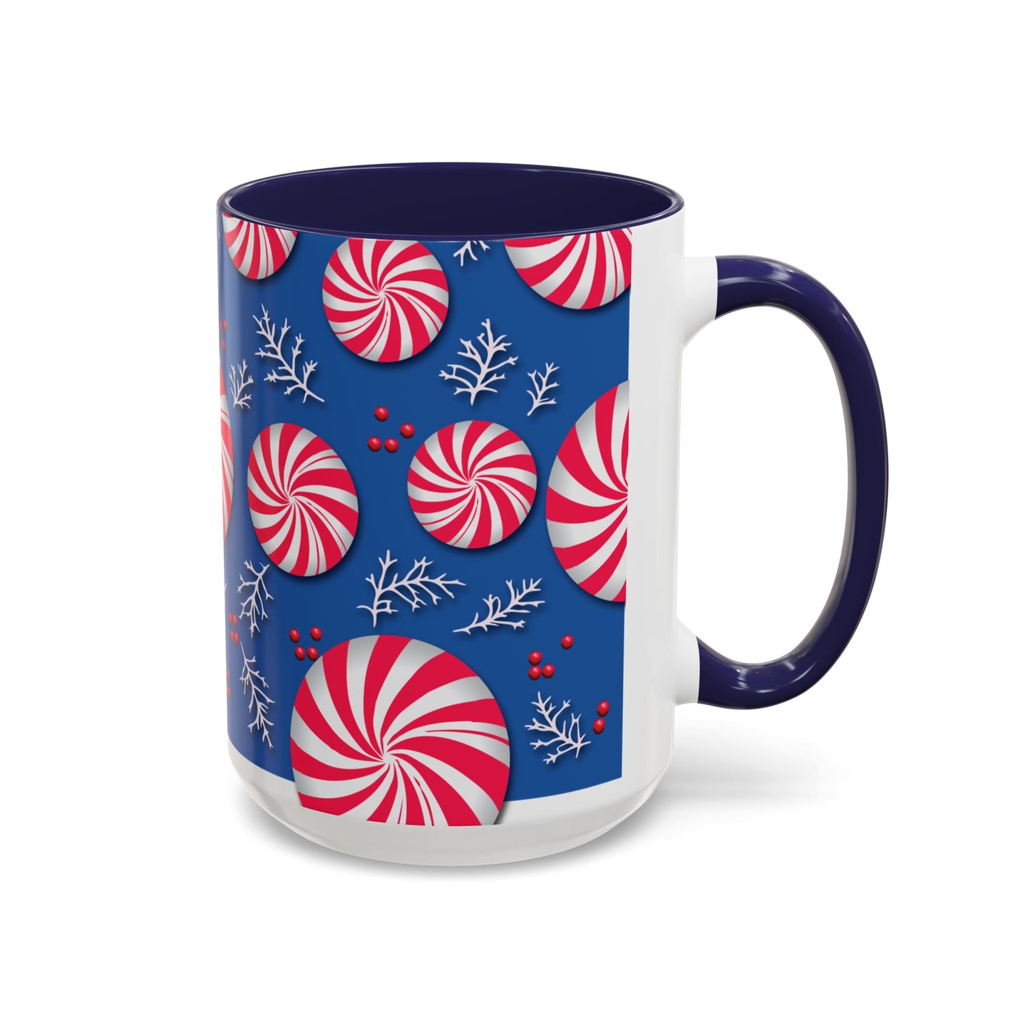 Peppermint Frost Coffee Mug, Holiday Drinkware, Christmas Gift, Hot Cocoa Cup, Winter Decor, Seasonal Kitchenware