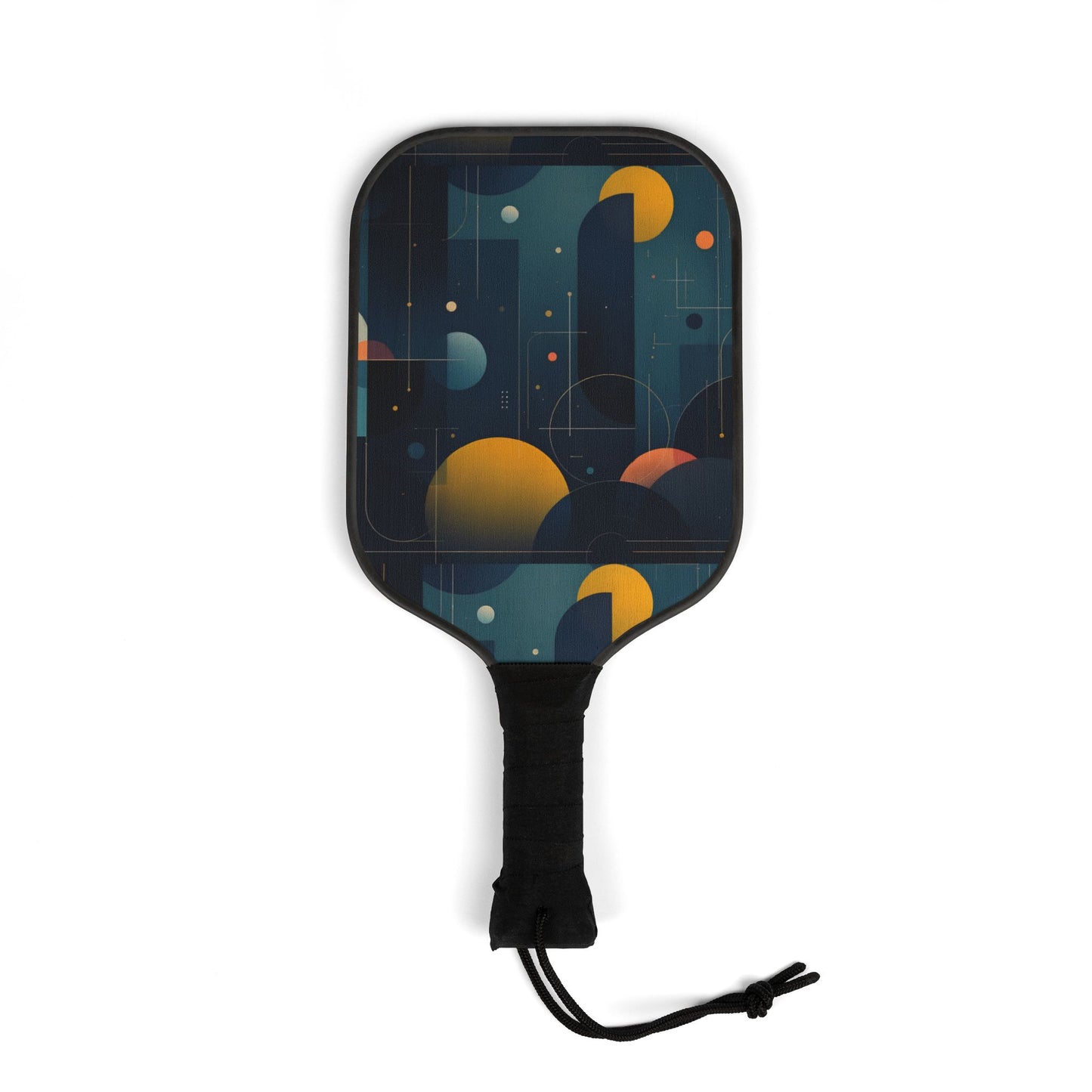 Stellar Grid Pickleball Paddle, Abstract Space Design with Neon Geometry