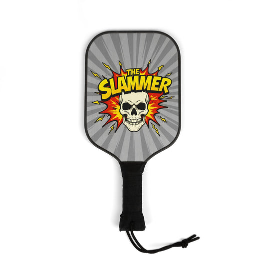The Slammer Pickleball Paddle, Skull & Lightning Design for Power Players