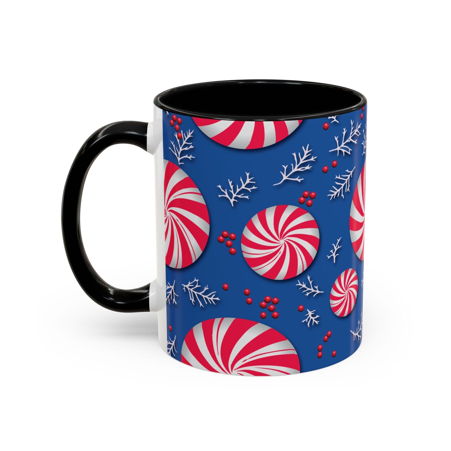 Peppermint Frost Coffee Mug, Holiday Drinkware, Christmas Gift, Hot Cocoa Cup, Winter Decor, Seasonal Kitchenware