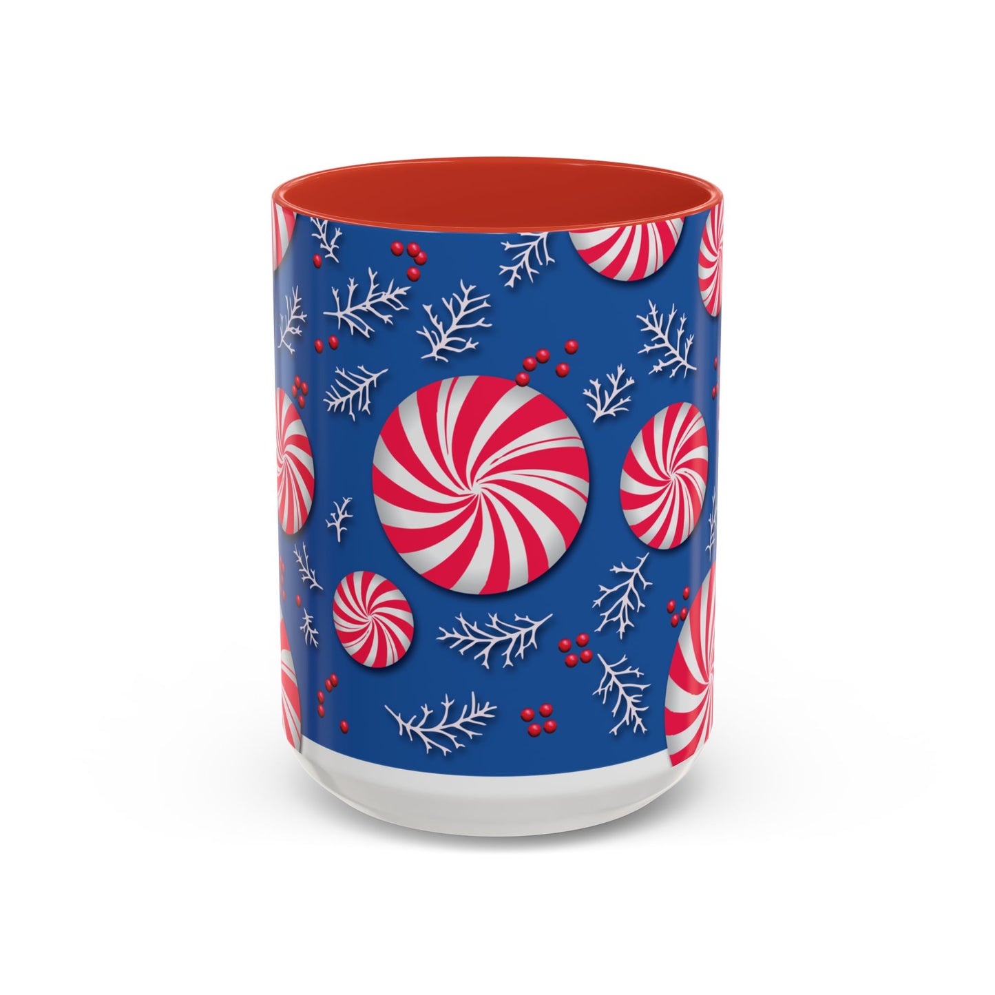 Peppermint Frost Coffee Mug, Holiday Drinkware, Christmas Gift, Hot Cocoa Cup, Winter Decor, Seasonal Kitchenware