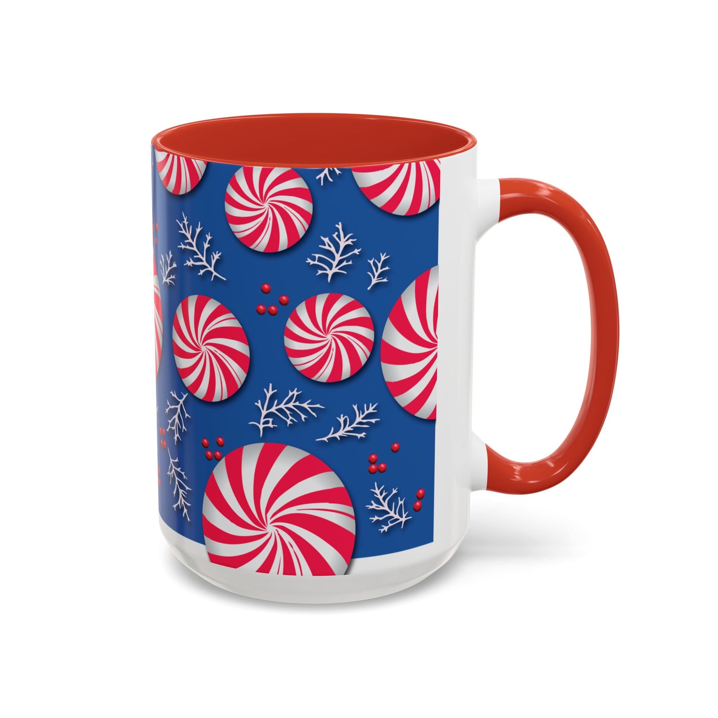Peppermint Frost Coffee Mug, Holiday Drinkware, Christmas Gift, Hot Cocoa Cup, Winter Decor, Seasonal Kitchenware