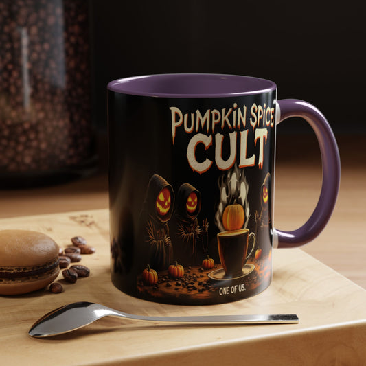 Pumpkin Spice Cult Mug, Halloween Coffee Cup with Spooky Fall Vibes