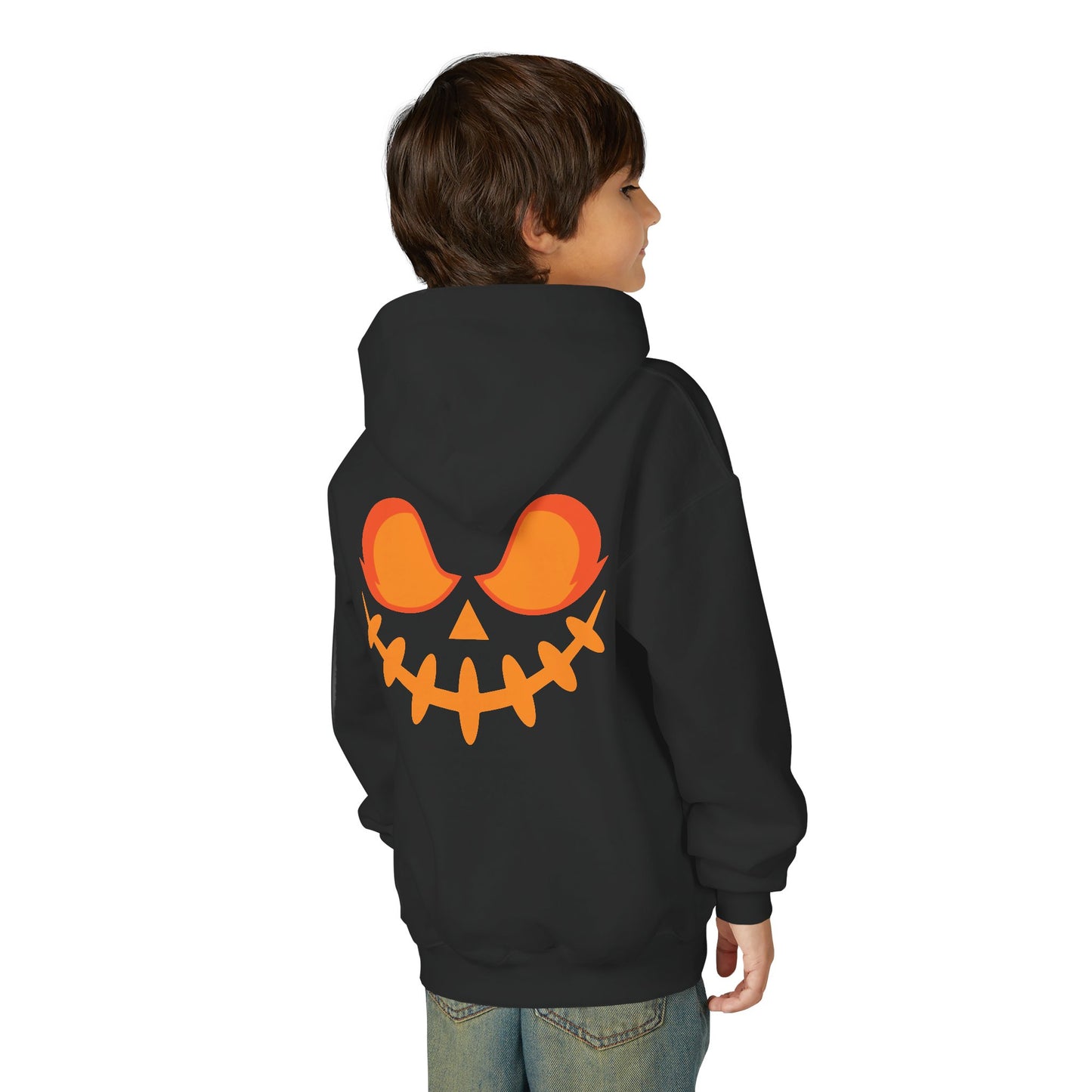 Stitchy Creepy Doll Hoodie, Jack-o'-Lantern Face Sweatshirt. Glowing Pumpkin Hoodie, Spooky Kids Costume, Fall Fashion, Trick or Treat