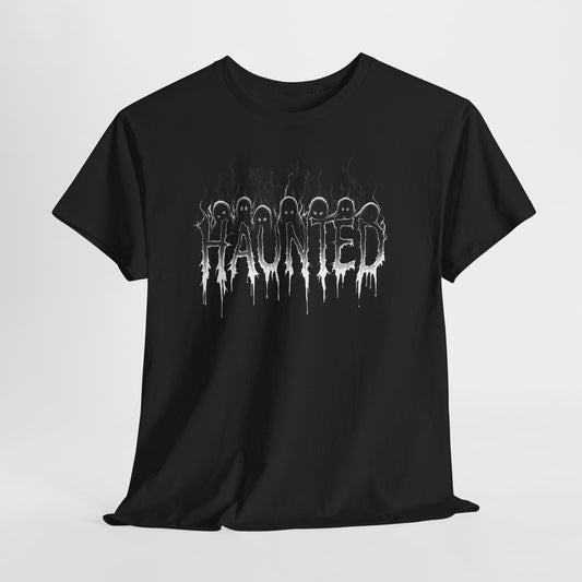 Haunted T Shirt Ghost Graphic Tee Halloween Shirt Horror Dripping Font Gothic Art Creepy Tree Shirt Spooky Season Unisex Tee