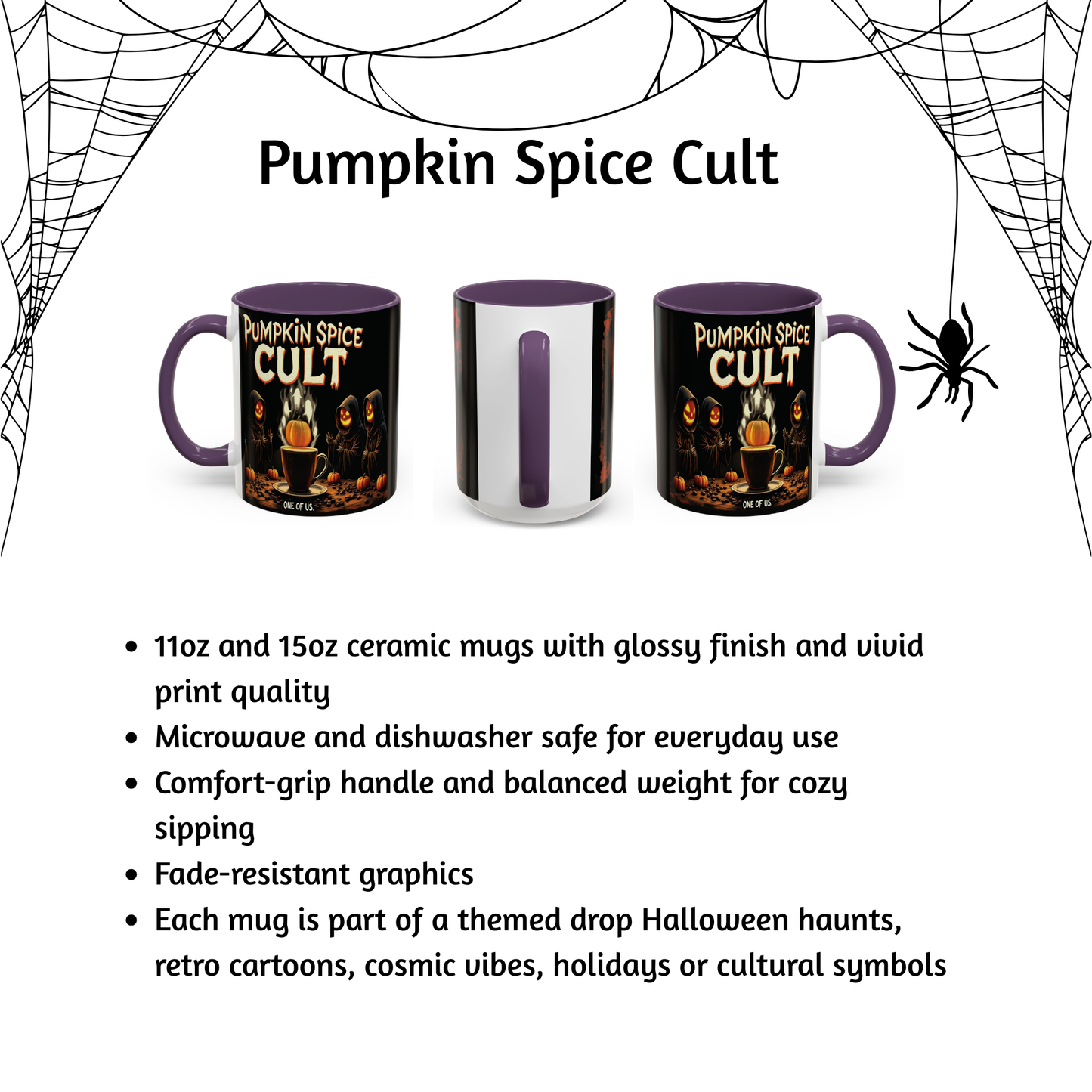 Pumpkin Spice Cult Mug, Halloween Coffee Cup with Spooky Fall Vibes