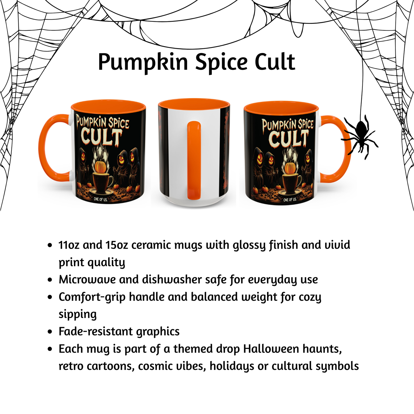 Pumpkin Spice Cult Mug, Halloween Coffee Cup with Spooky Fall Vibes