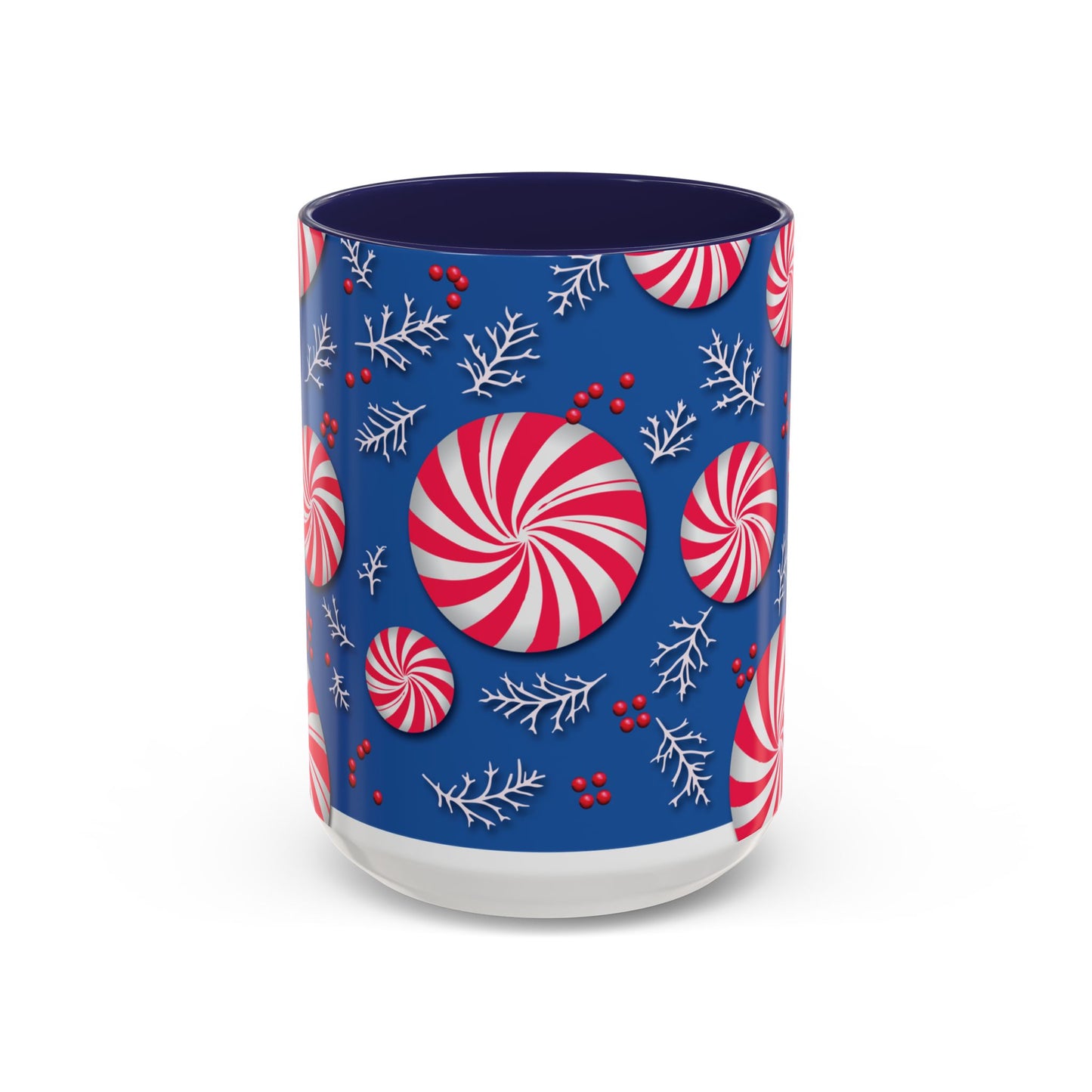 Peppermint Frost Coffee Mug, Holiday Drinkware, Christmas Gift, Hot Cocoa Cup, Winter Decor, Seasonal Kitchenware