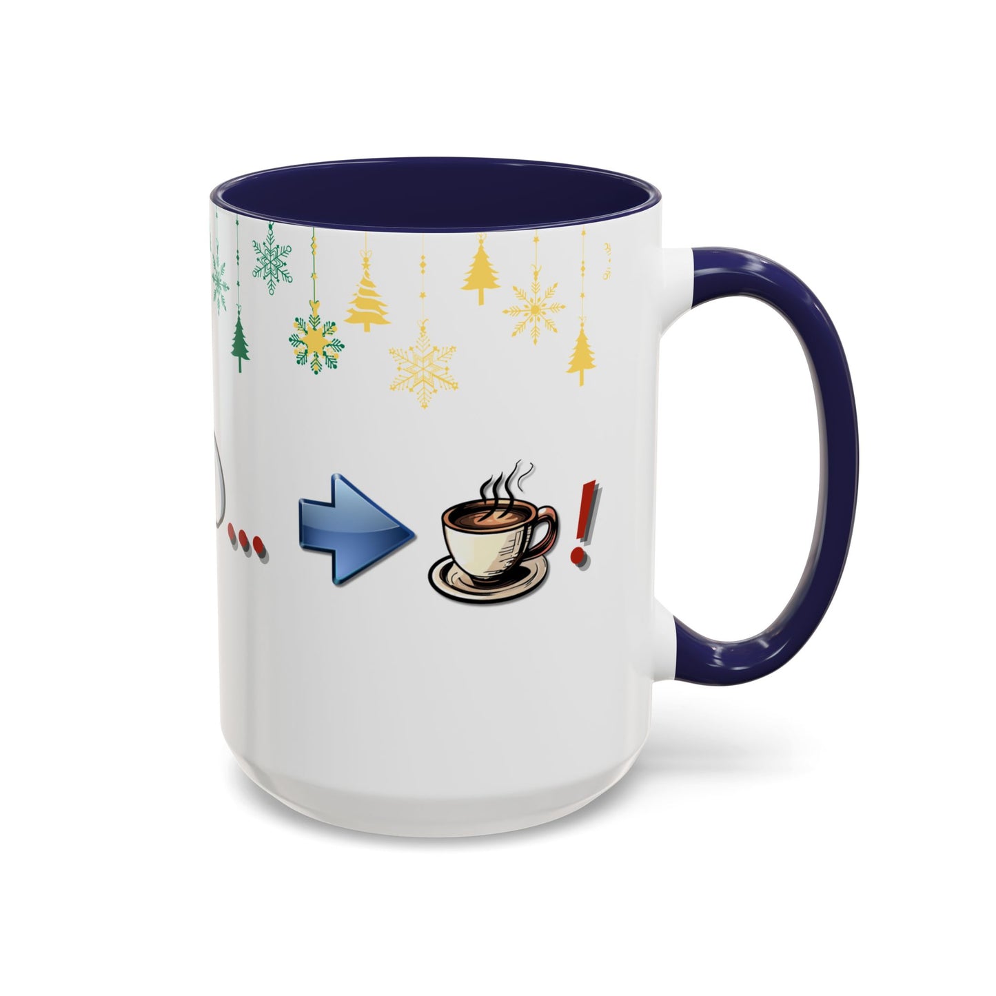 Holiday Emoji Puzzle Mug 15oz Funny Christmas Coffee Cup with Rebus Design