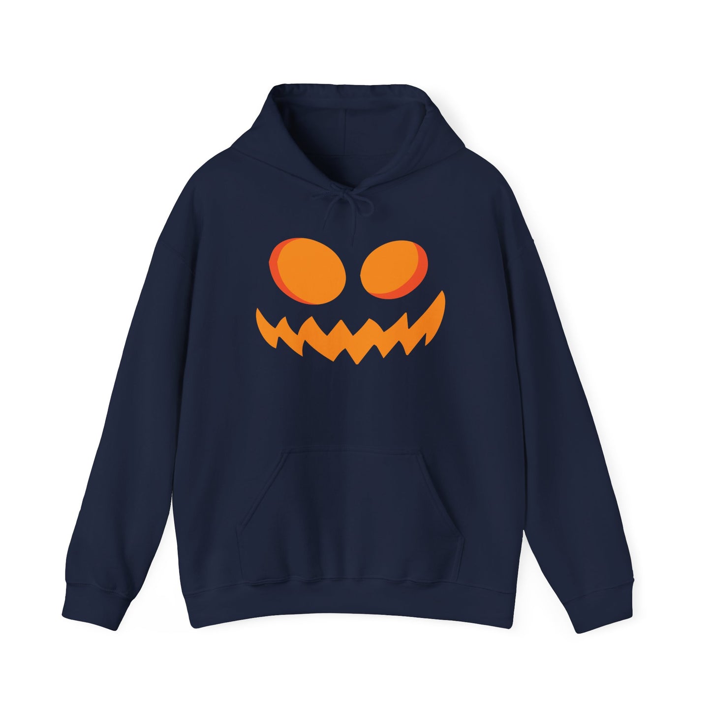 Jacks Haunted Grin Pumpkin Hoodie, Gildan 18500 Unisex Halloween Sweatshirt, Spooky Jack-O-Lantern Face Costume Pullover