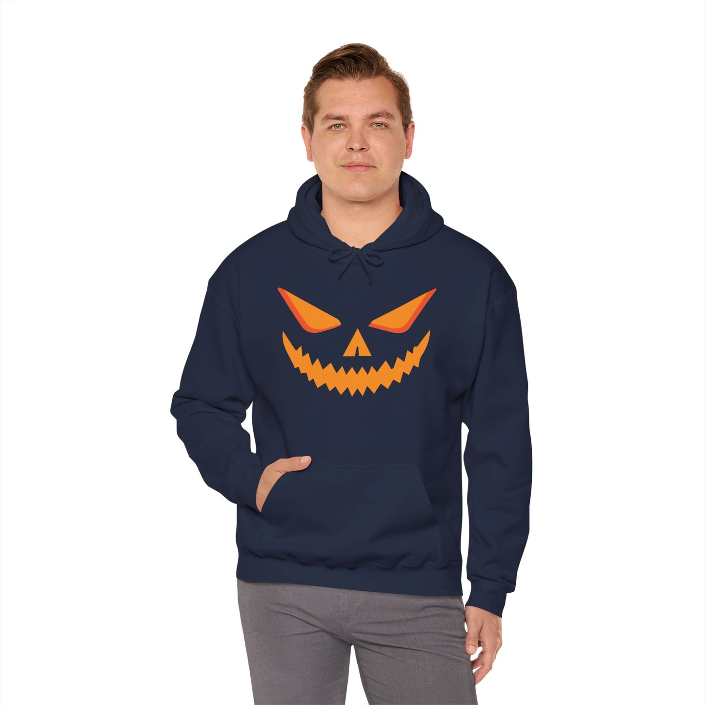 Gloomspike Jack Haunted Pumpkin Hoodie, Gildan 18500 Unisex Halloween Sweatshirt, Spooky Fall Costume Pullover