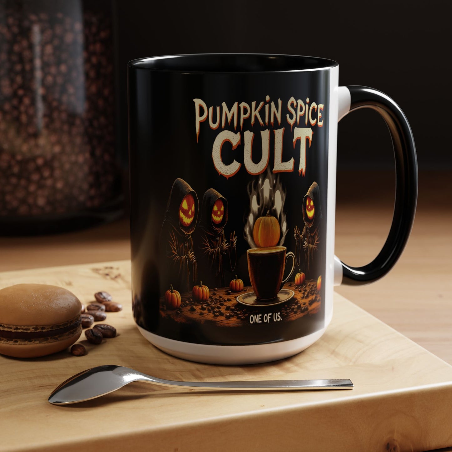 Pumpkin Spice Cult Mug, Halloween Coffee Cup with Spooky Fall Vibes
