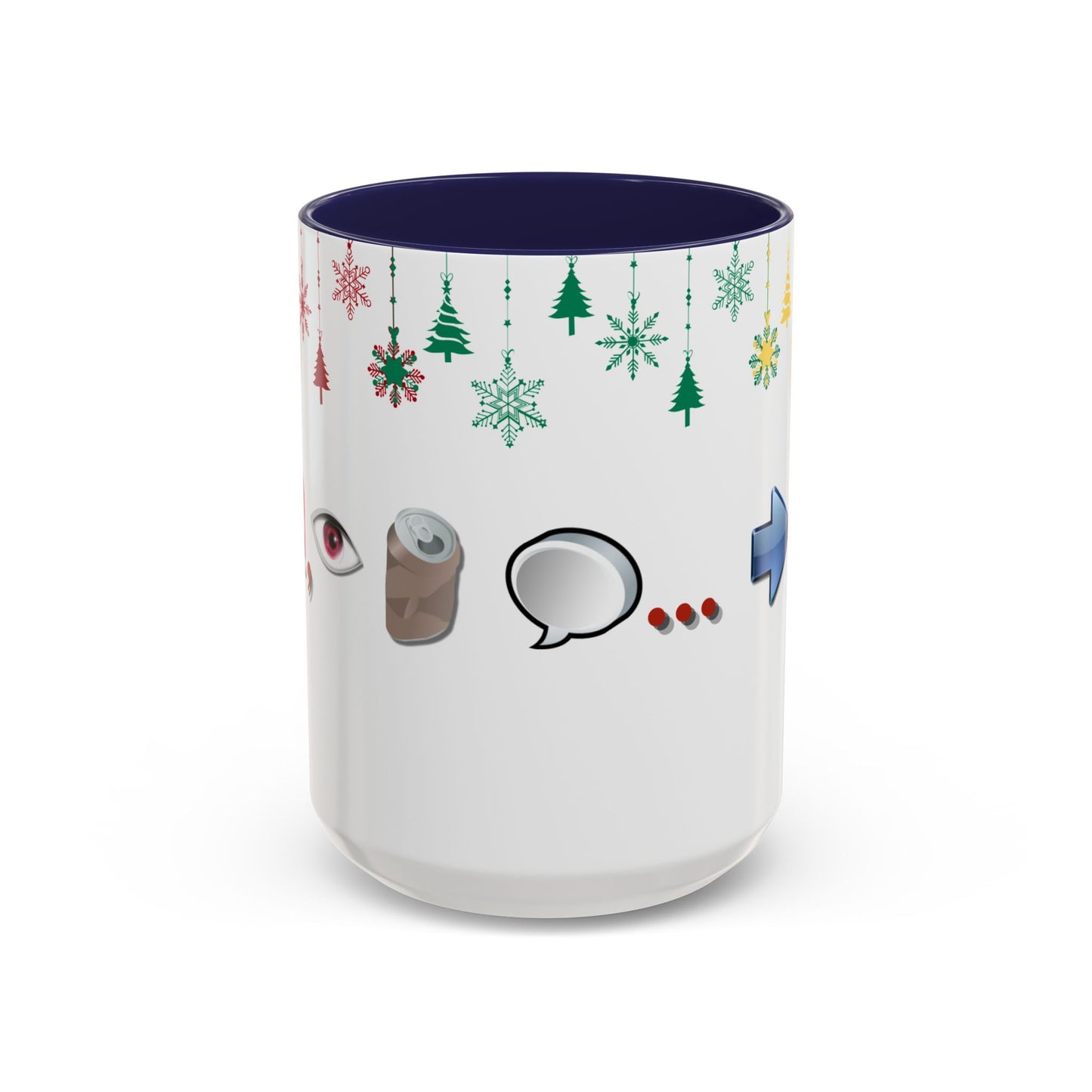 Holiday Emoji Puzzle Mug 15oz Funny Christmas Coffee Cup with Rebus Design