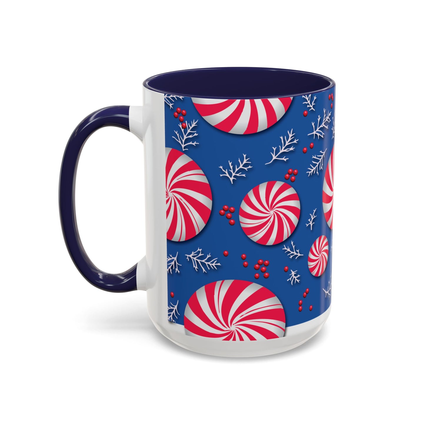 Peppermint Frost Coffee Mug, Holiday Drinkware, Christmas Gift, Hot Cocoa Cup, Winter Decor, Seasonal Kitchenware