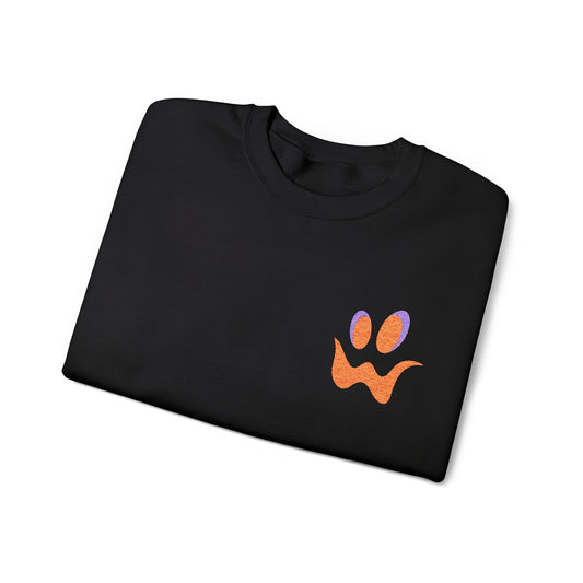 Howler Halloween Crewneck Embroidered Pumpkin Face Sweatshirt Spooky Fall Outfit Unisex Youth Adult Gildan 18000 Autumn Costume