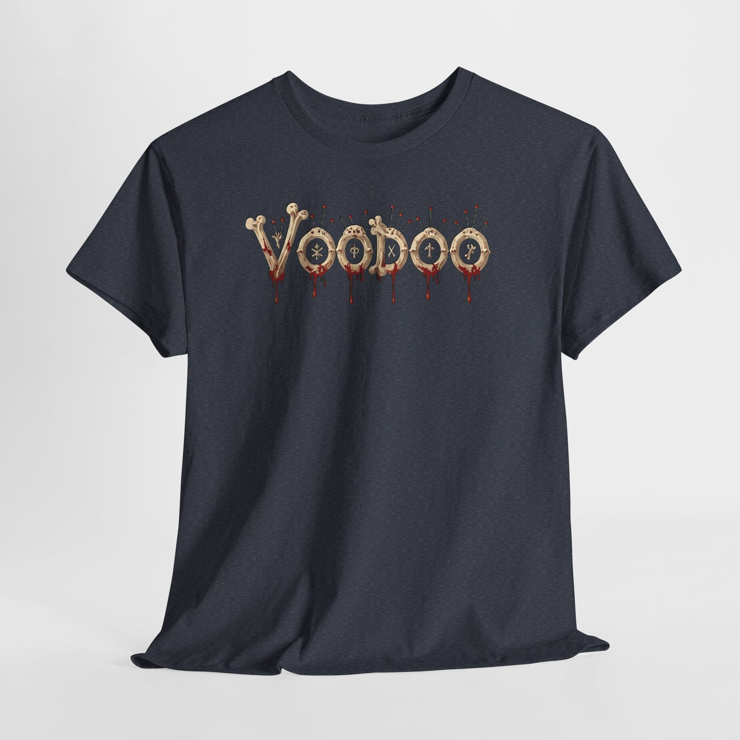 Voodoo Unisex Heavy Cotton Tee | Spooky Halloween Shirt, Trendy Graphic Tee, Casual Wear, Unique Gift Idea, Eerie Fashion