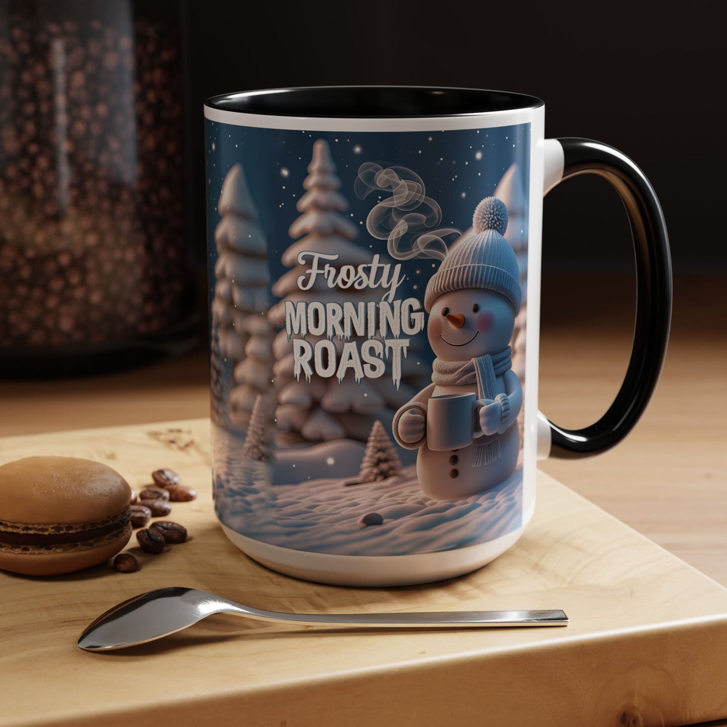 Frosty Morning Roast Mug, Snowman Winter Cup for Cozy Coffee Moments
